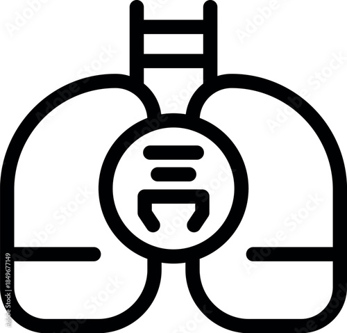 Respiratory health is being assessed with a sensor and a ladder symbolizing improvement