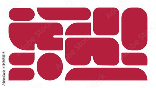 Abstract red geometric shape composition