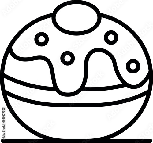 Delicious round cake with icing and colorful sprinkles is waiting to be eaten