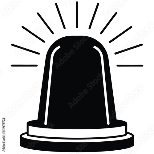 emergency siren vector  on white background