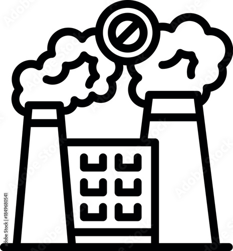 Industrial factory chimneys emitting smoke are prohibited to reduce air pollution and protect the environment