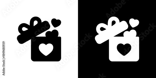 ハートの愛が溢れるプレゼントアイコン