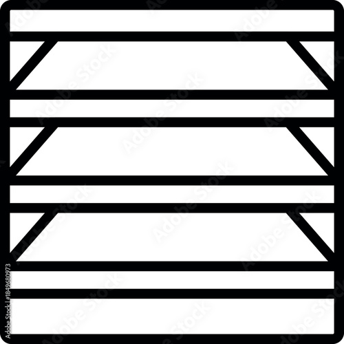 Metal retail shelving unit with three empty shelves, ideal for displaying merchandise in a supermarket or grocery store