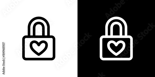 ハートの鍵のアイコンシンプルUIベクター