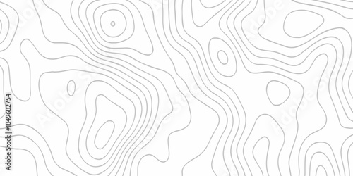 Topographic map background geographic line map with seamless ornament design. The black on white contours vector topography stylized height of the lines map.