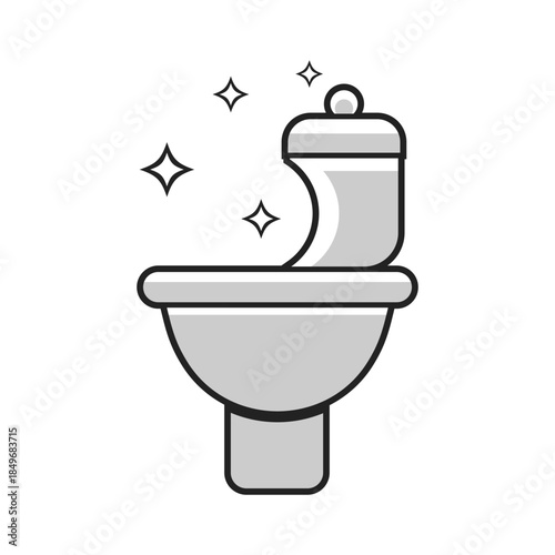 Minimalist Public Restroom Sanitation Icon Vector for Wayfinding and Facility Signage, Flat Design Public Toilet Sanitation Icon Vector for Mobile App Interface and Web Design