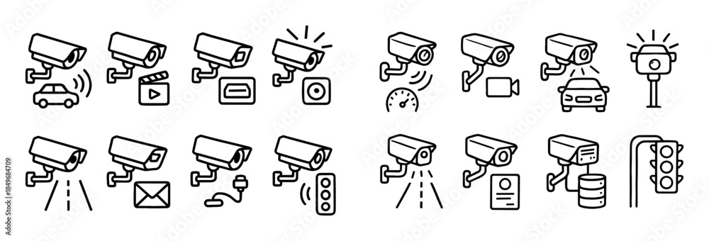 Fototapeta premium Traffic Camera Icons