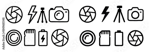 Photo Equipment Doodle Icons
