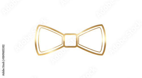 Elegant Golden Bow Tie Luxury Formal Wear Vector Icon
