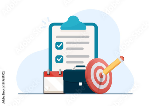 Daily tasks and monthly targets stock illustration