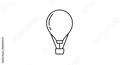Minimalist line art illustration of a hot air balloon ready for adventure.