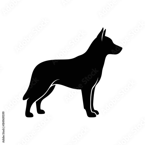 Dog Silhouette Standing – Canine Profile Pet Animal Vector Icon