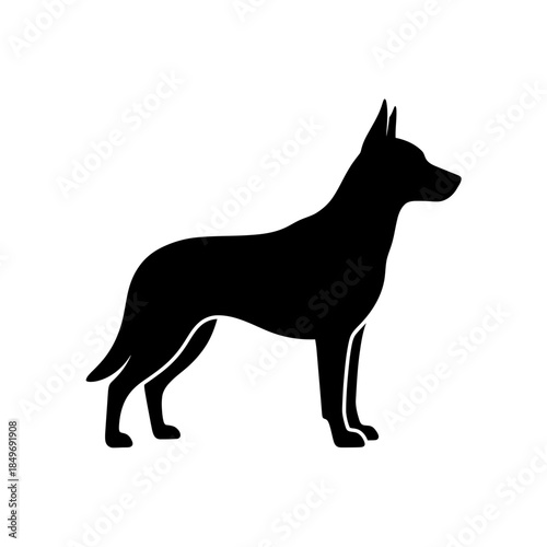 Dog Silhouette Standing – Canine Profile Pet Animal Vector Icon