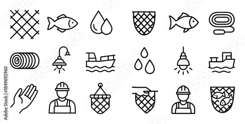 Minimalist Fishing Icons