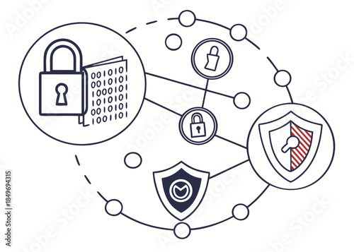 Cybersecurity Concept Design  Vector Illustration  Vector Illustration Isolated on White Background