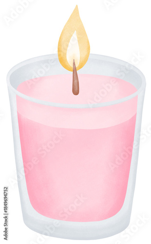 candle clipart in cute watercolor design style