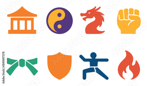 Martial Arts Icon Grid