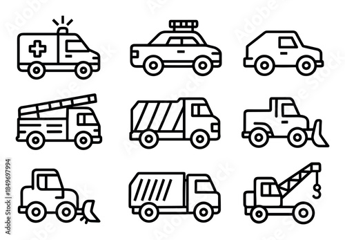 Minimalist Transport Icons