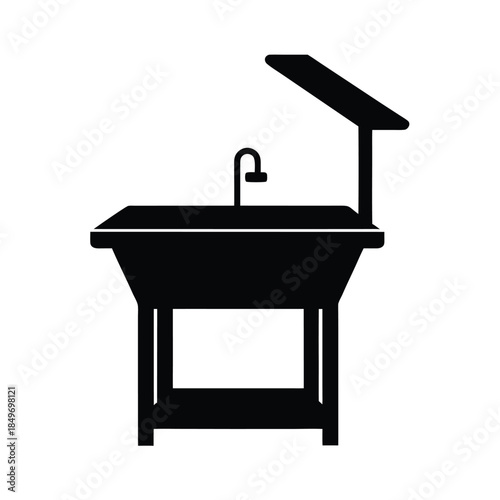 Simple hand wash sink icon