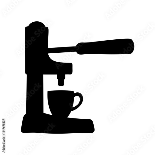 Espresso machine brewing coffee