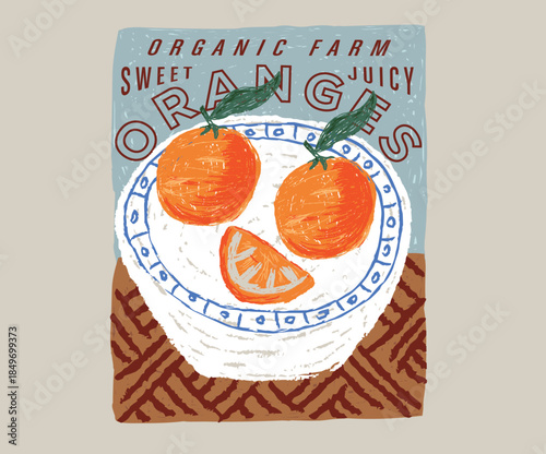Orange fruit design for poster, sticker, apparel and others. Fresh service everyday.