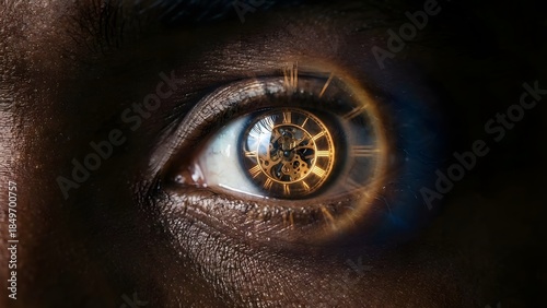 Human Eye with Gear Mechanism Reflection.