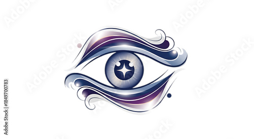 Abstract eye with swirling cosmic colors, symbolizing vision and perception