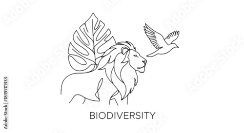 Majestic lion and soaring bird symbolize strength and freedom in nature's harmony.