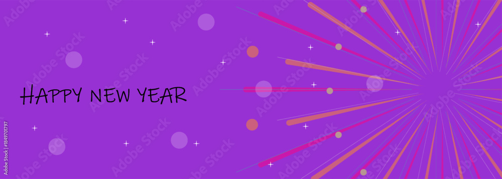 Obraz premium Happy New Year Fireworks Celebration Background.vector illustration eps10