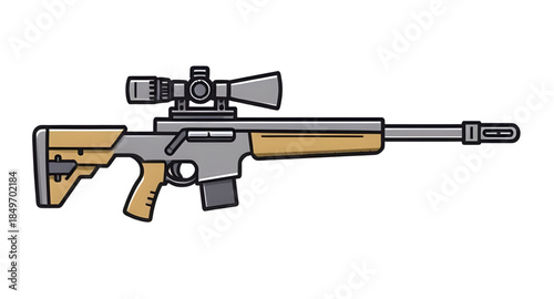 sniper rifle vector artwork, sniper rifle firearm vector illustration, sniper rifle gun silhouette vector, sniper rifle military gun illustration, sniper rifle tactical weapon drawing, sniper rifle si