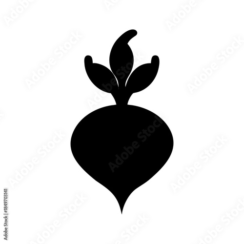 A turnip icon bold outline vector illustration design