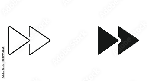 Right Arrow Icon Set Outline and Solid Style