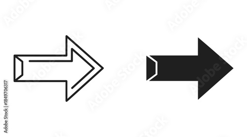 Black and white arrows pointing opposite directions