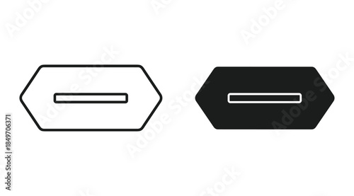 Black and white label tag icon set