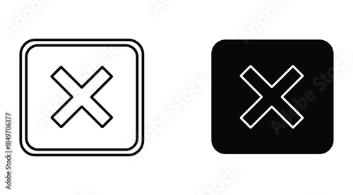 Close Button Icon Black White