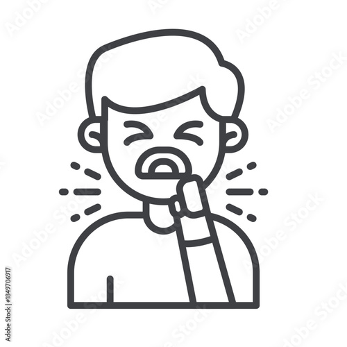 Disease Cough Line Icon