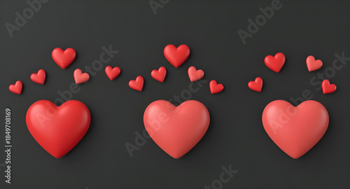 red hearts romantic background, valentine love hearts wallpaper, heart filled festive celebration design, romantic affection texture background, red heart seamless valentine pattern, wedding romance h