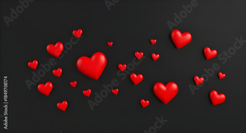 valentine hearts love background, romantic red heart texture, heart filled festive illustration, love themed valentine wallpaper, red hearts seamless art background, romantic affection celebration des