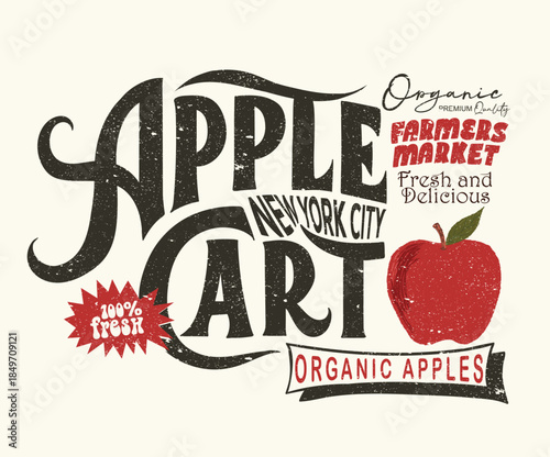 Fresh Sweet and juicy apple t shirt artwork. Sweet summer vibes artwork. Apple club design. New york city apple curt design.