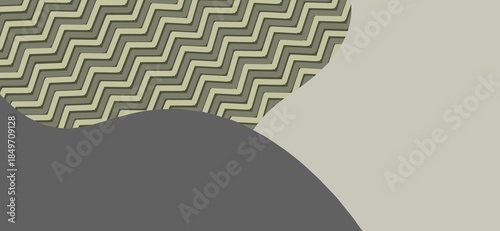 Zigzag motif patches and wavy flowing sections, artistic patterned wallpaper, soft lively wide background