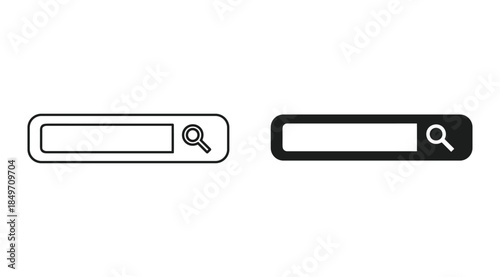 Search bar icon simple black white design