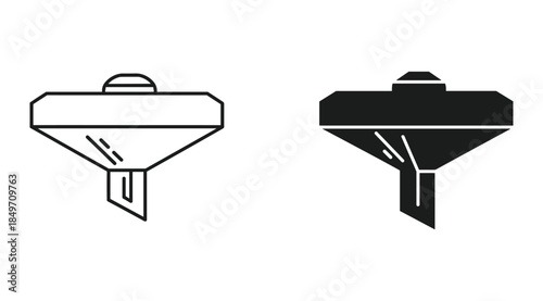 UFO icon black white outline