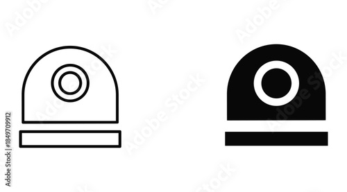 Security Camera Icons Black White