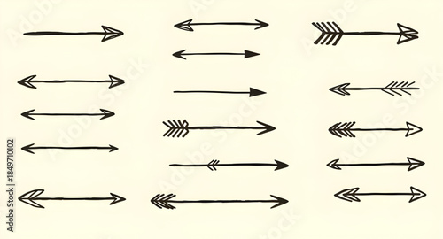 set of black arrows vector illustration, hand-drawn arrow clipart vector, arrow icons illustration pack, black arrow graphic vector illustration, directional arrows vector clipart, arrow symbol vector