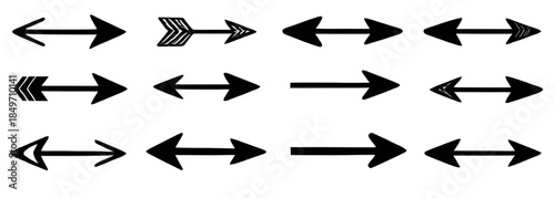 black arrows vector pack, hand-drawn arrow illustration vector, arrow icons illustration set, black arrow digital vector, directional arrows clipart vector, arrow symbol illustration set, modern black