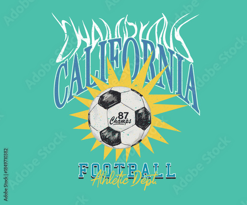 California football team logo design. Football tournament slogan artwork for t shirt, posters, stickers, background and others.