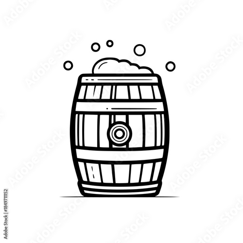 Taste Tradition: Timeless Allure Wooden Barrel | Clean, isolated vector art for creative projects.