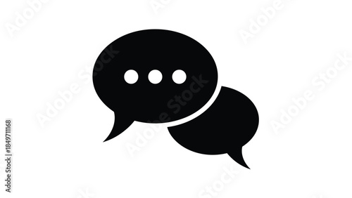 Simple black speech bubbles on white background