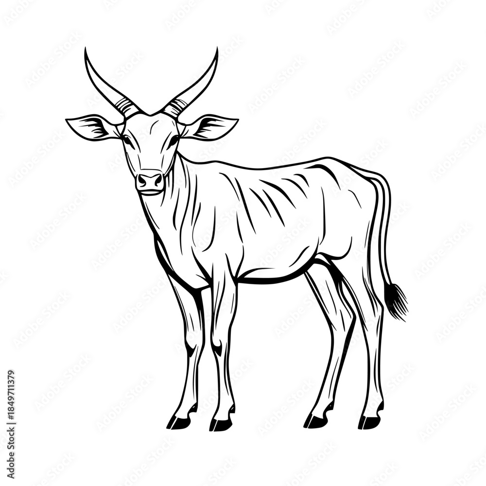 Naklejka premium Majestic Bongo Wild | Clean, isolated vector art for creative projects.