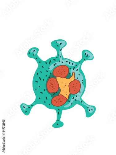 virus microbe vector illustration on white background